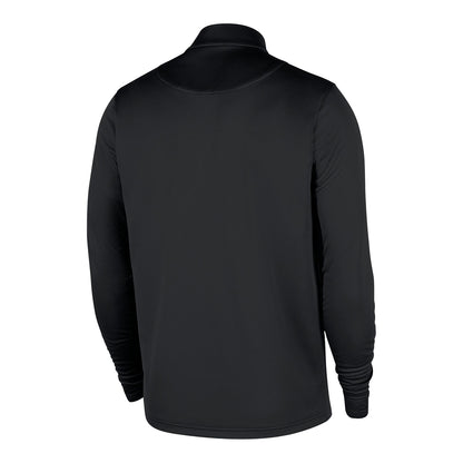 Chicago Bulls Nike Black Coach's 1/4 Zip Jacket in Black - Back View