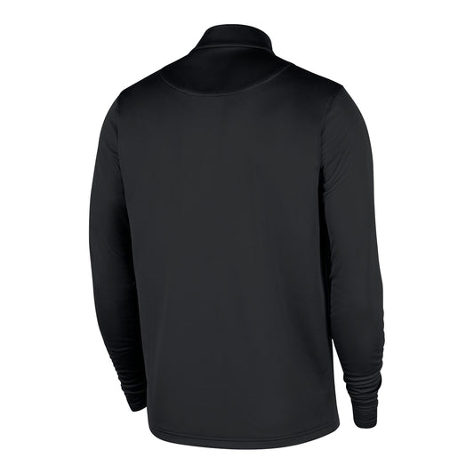 Chicago Bulls Nike Black Coach's 1/4 Zip Jacket in Black - Front View