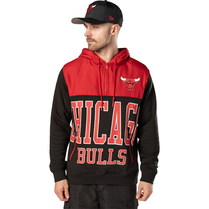 Chicago Bulls New Era Nylon Ripstop Jacket in Black - Front View