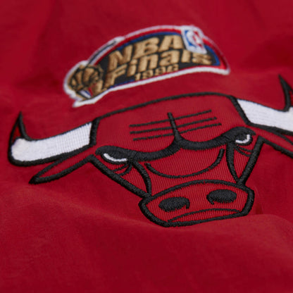 Chicago Bulls Mitchell & Ness V-Neck Scripted Pullover in Black - Sleeve Detail View 