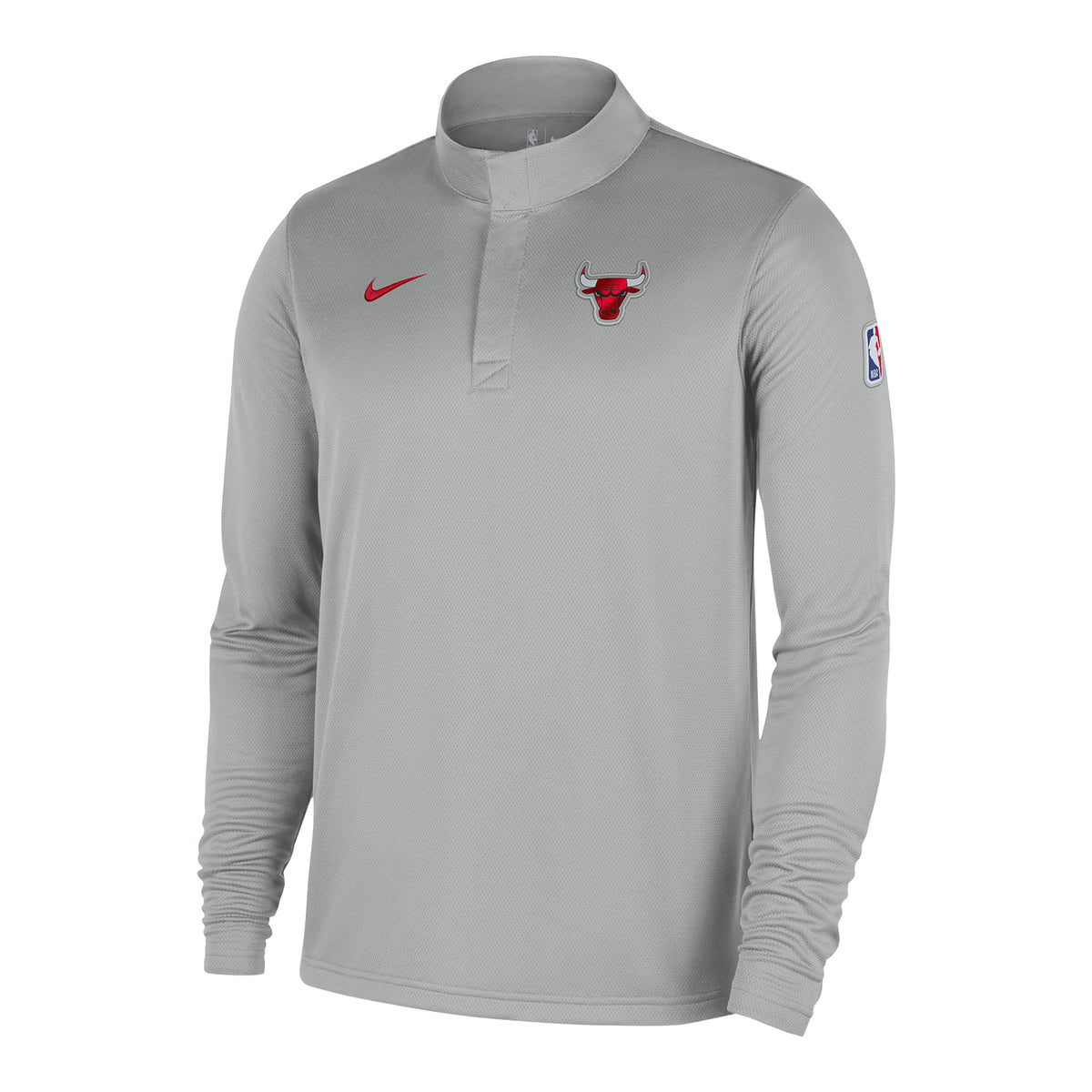 Chicago Bulls Nike Grey Coach's 1/4 Zip Jacket in Grey - Front View