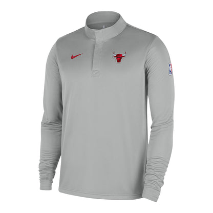 Chicago Bulls Nike Grey Coach's 1/4 Zip Jacket in Grey - Front View