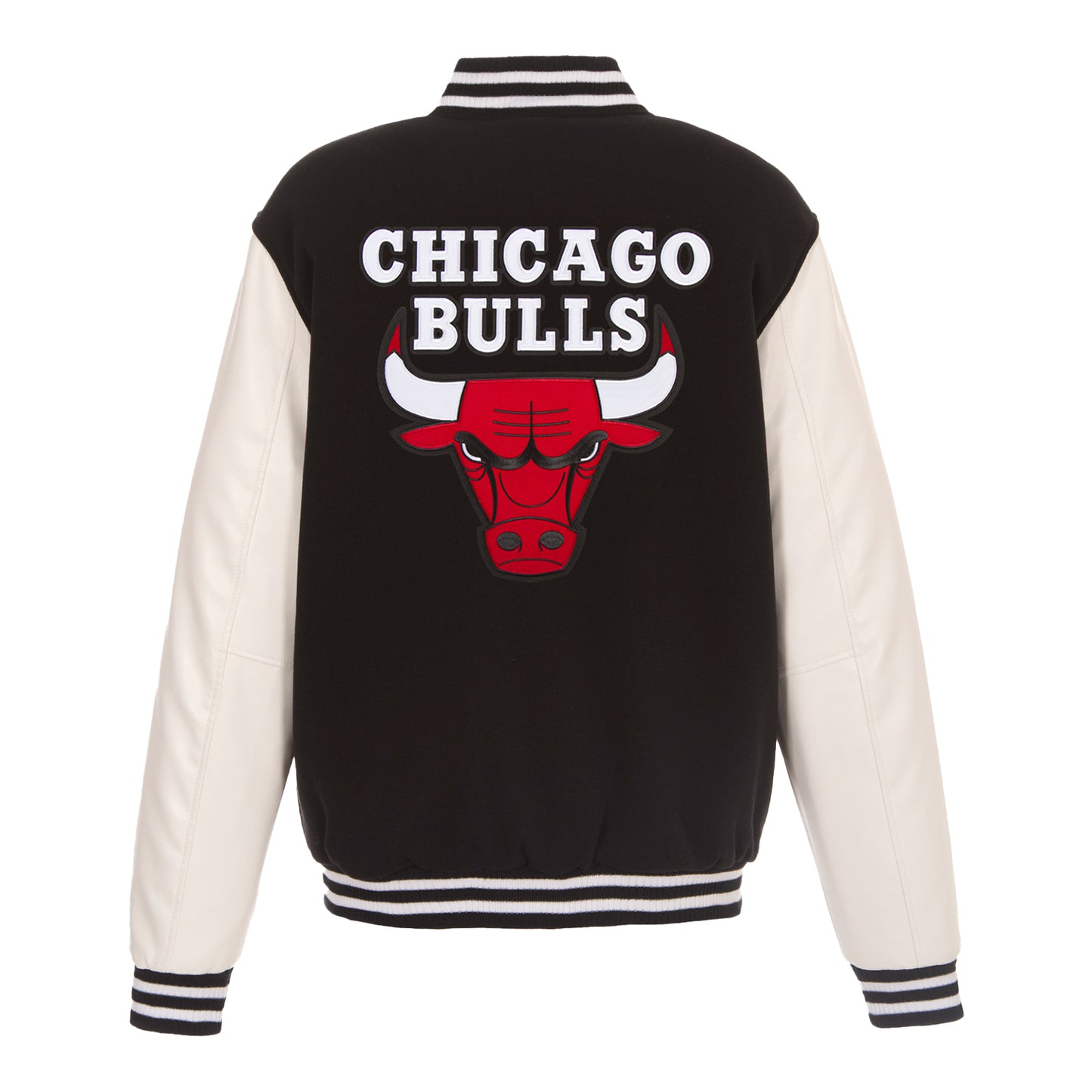 Chicago Bulls JH Designs Reversible Varsity Jacket - Back View