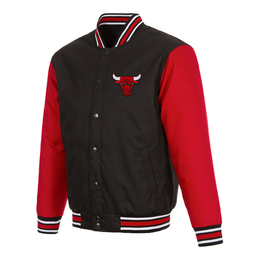Chicago Bulls JH Designs Poly Twill Varsity Jacket - Front View
