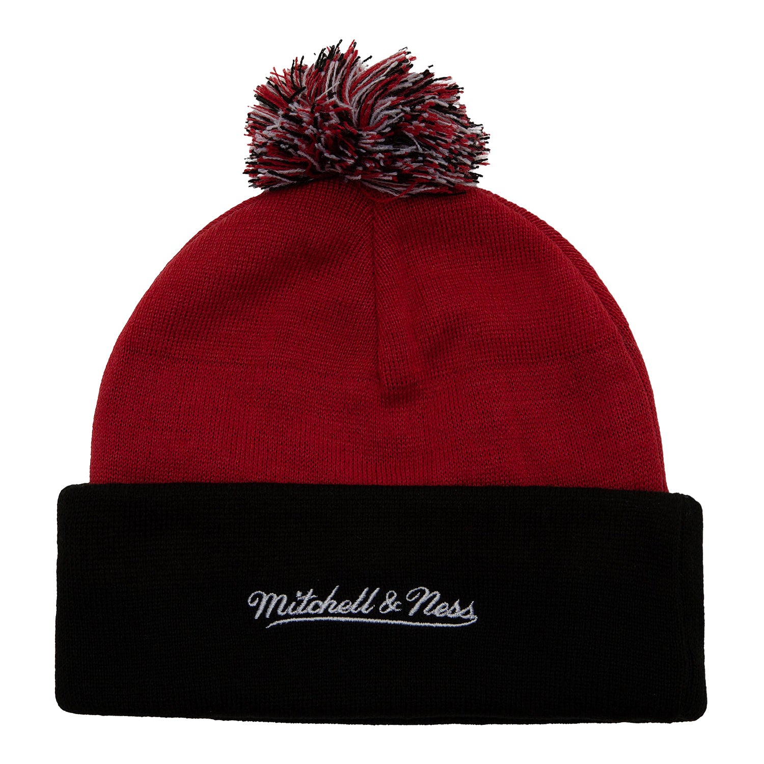 Chicago Bulls M&N Double Take Knit Hat in black and red - back view