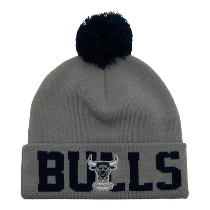 Chicago Bulls M&N Full Boar Knit Hat in grey - front view