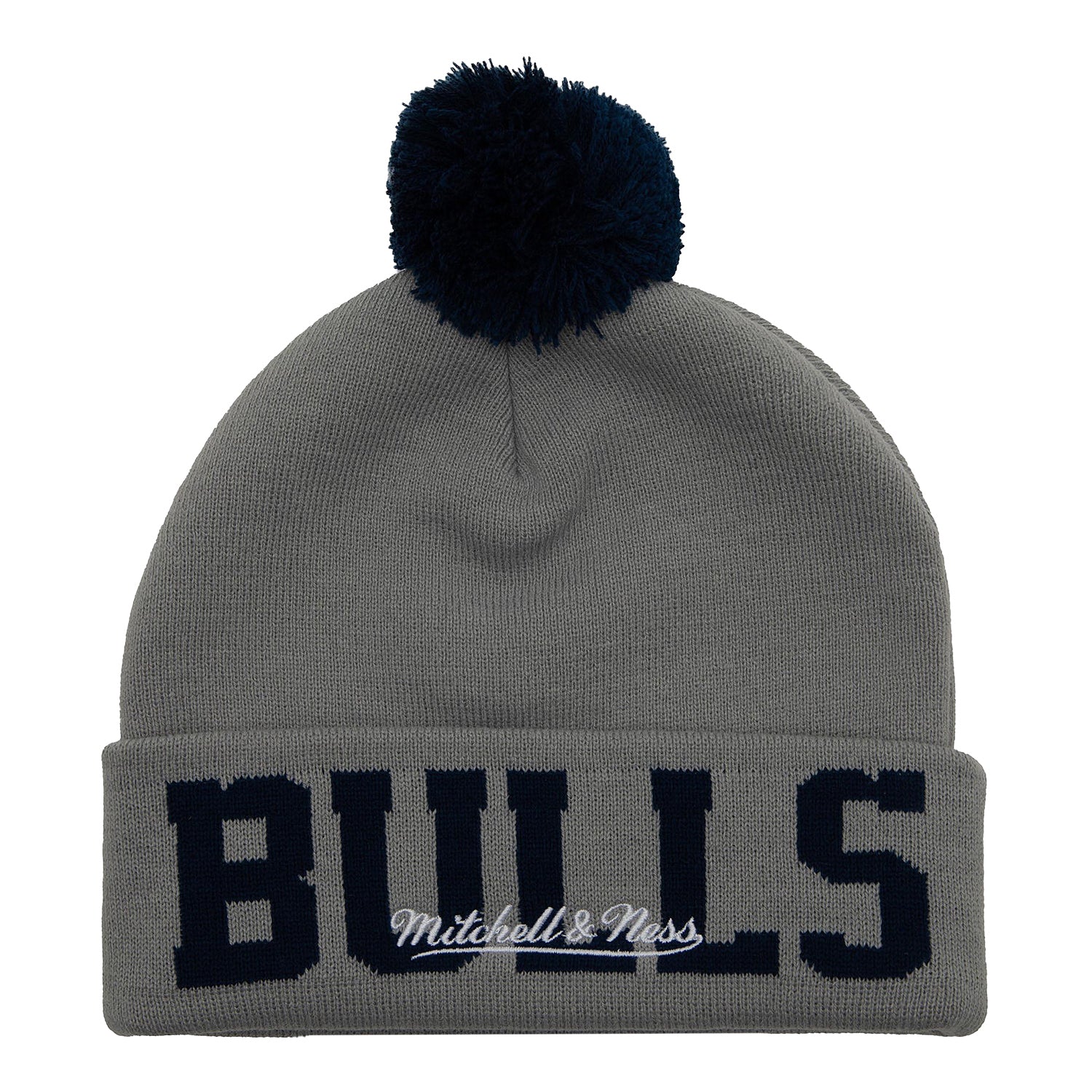 Chicago Bulls M&N Full Boar Knit Hat in grey - back view