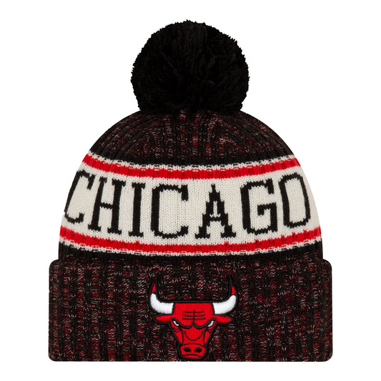 Chicago Bulls New Era Icon Pom Knit Hat - Front View