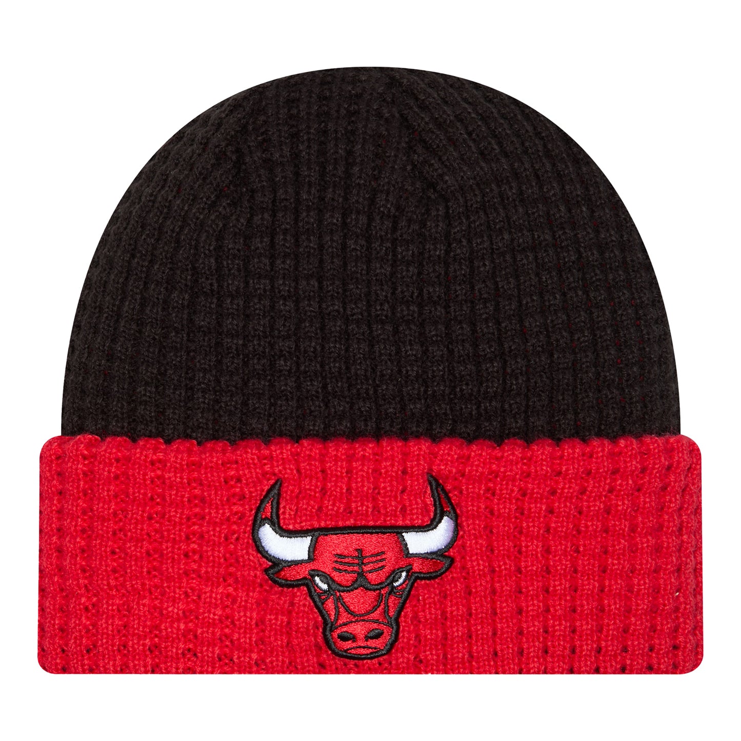 Chicago Bulls New Era Waffle Knit Beanie - Front View