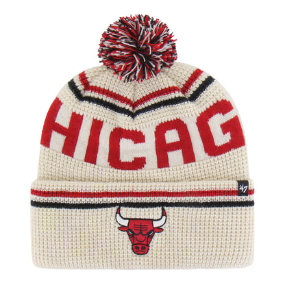 Chicago Bulls 47 Brand Quarttle Cuff Knit in White - Front View
