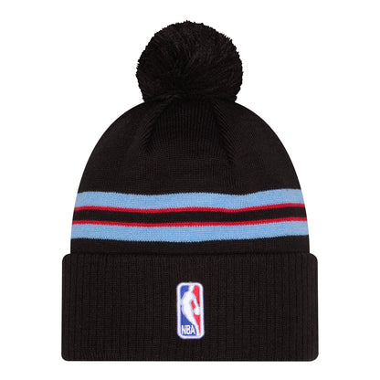 2025-26 City Edition Chicago Bulls New Era Pom Knit in Black - Back View