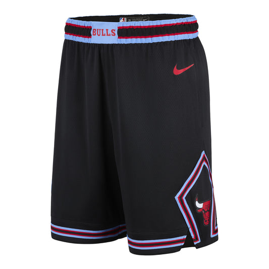 2025-26 City Edition Chicago Bulls Nike Swingman Shorts in Black - Front Right View