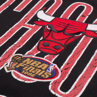 Chicago Bulls Mitchell & Ness Oversized Hooded Sweatshirt - close up view