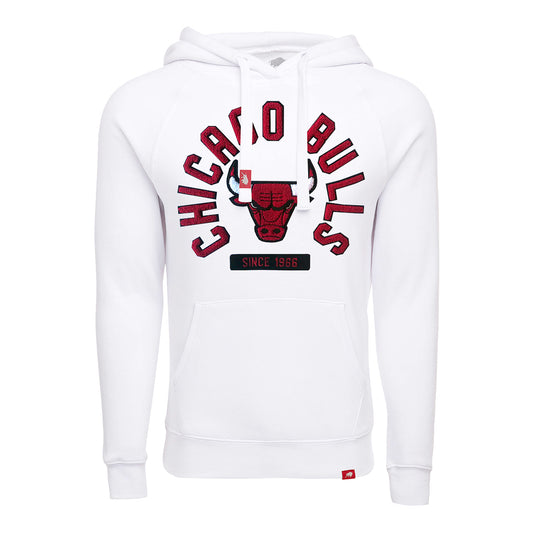 Chicago Bulls Sportiqe Olsen White Hooded Sweatshirt - front view