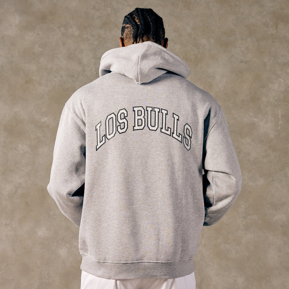 Chicago Bulls 1966 Los Bulls 2026-27 Hoodie in Grey - Back View