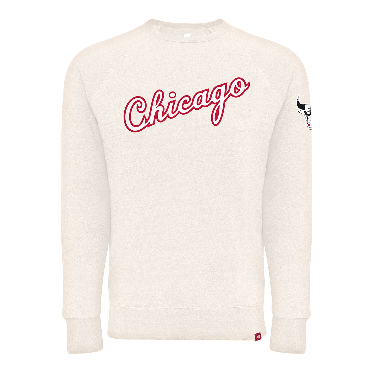 Chicago Bulls Sportiqe Harmon Script White Crewneck Sweatshirt ...