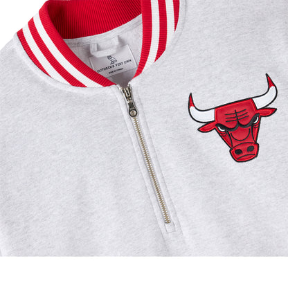 Chicago Bulls X OVO Varsity Quarter-Zip Sweatshirt - Front Applique Details