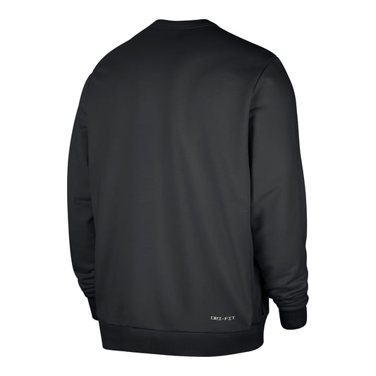 Chicago Bulls Nike Travel Crewneck Sweatshirt in Black - Front View