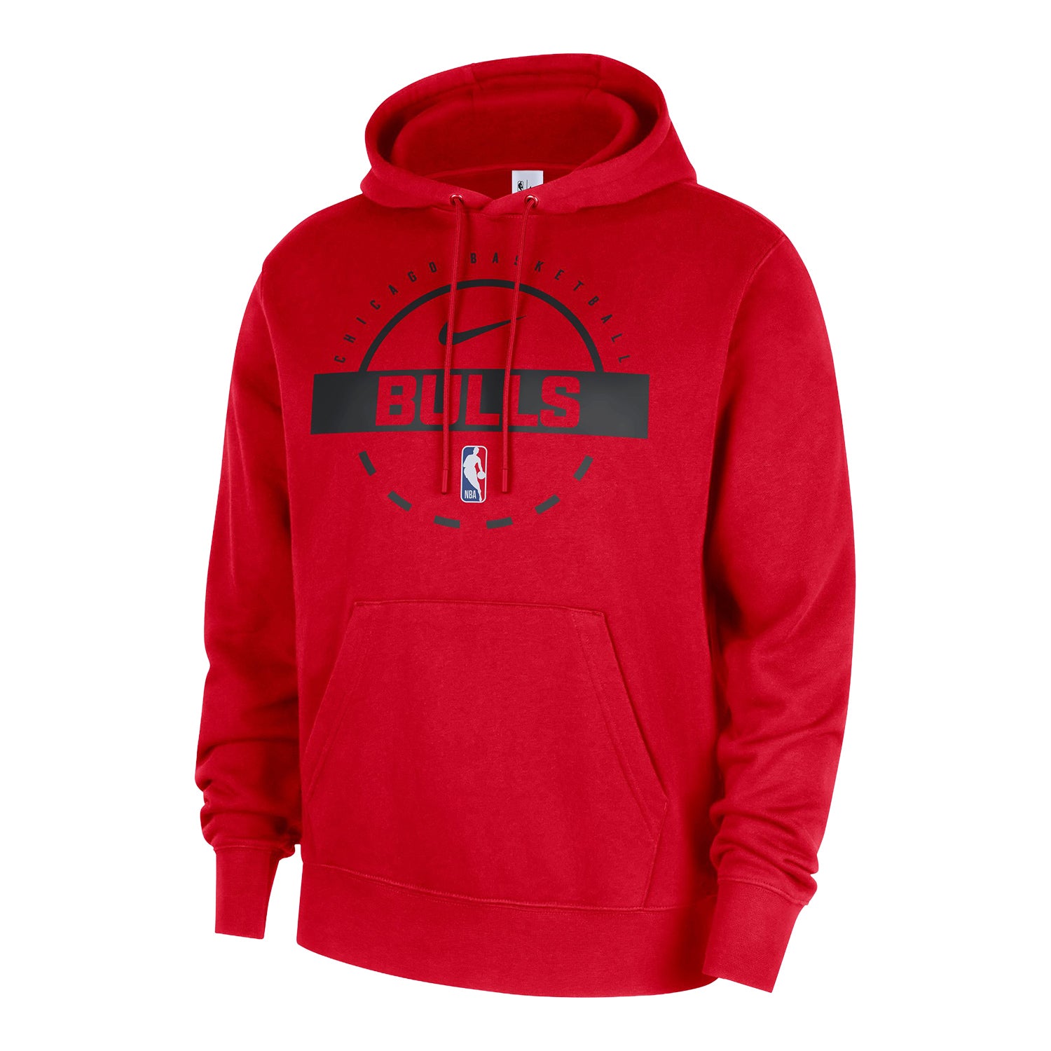 Chicago Bulls Nike Practice Pullover Sweatshirt in Red - Front View