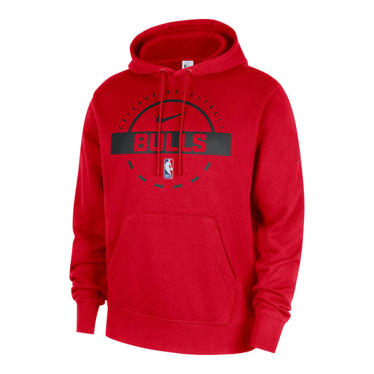 Chicago Bulls Nike Practice Pullover Sweatshirt in Red - Front View
