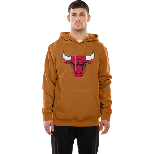 Chicago Bulls New Era Tan Color Pack Hoodie in Brown - Front View