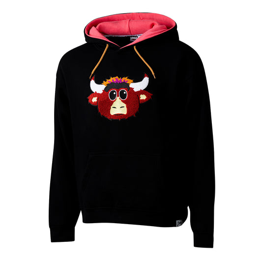 Chicago Bulls 1966 Benny Pink Hoodie in Black - Front View