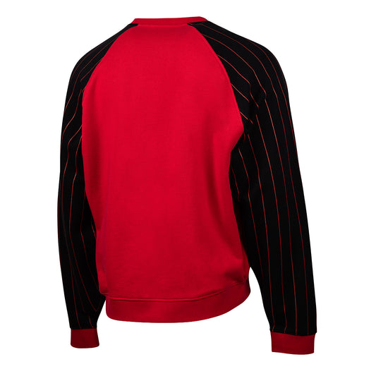 Chicago Bulls 1966 Statement Pinstripe Long Sleeve T-Shirt in Red - Front View
