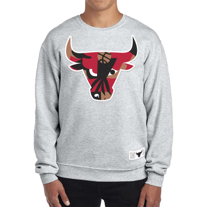 Chicago Bulls x MCA Logo Crewneck Sweatshirt in Grey - Front View