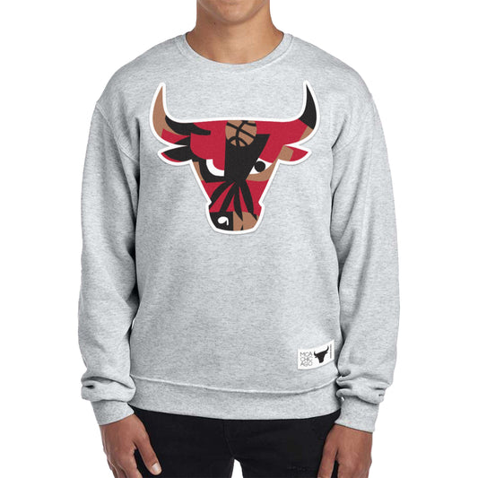 Chicago Bulls x MCA Logo Crewneck Sweatshirt in Grey - Front View