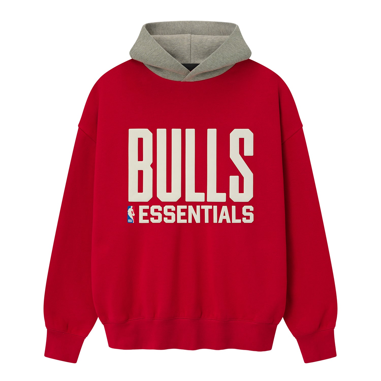 Chicago Bulls Fear of God Essentials Sports Hoodie in Red - Front view