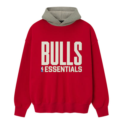 Chicago Bulls Fear of God Essentials Sports Hoodie in Red - Front view
