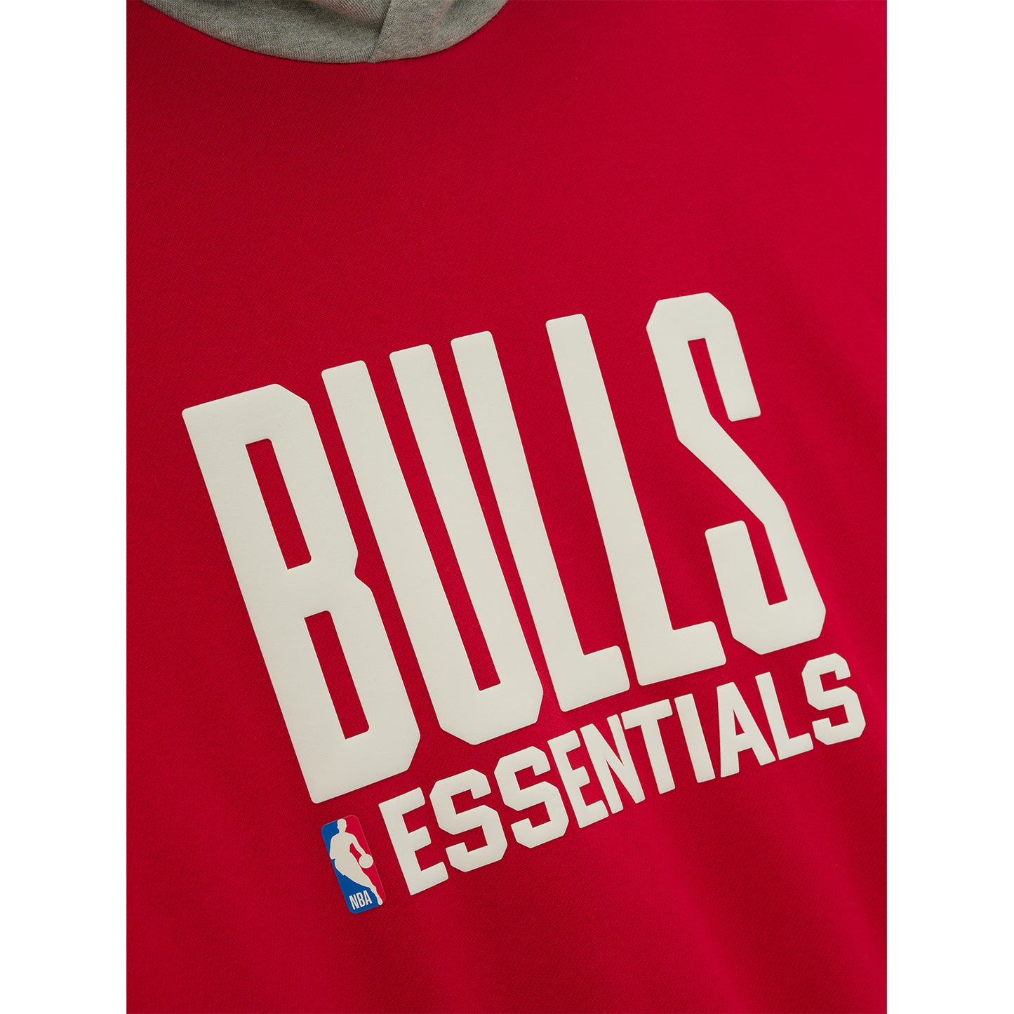 Chicago Bulls Fear of God Essentials Sports Hoodie in Red - Front Chest Graphic 