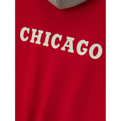 Chicago Bulls Fear of God Essentials Sports Hoodie in Red - Back Detail View