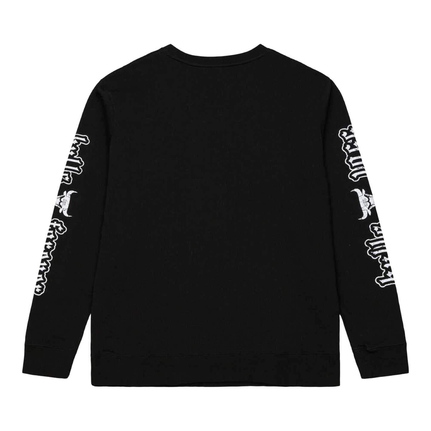 Chicago Bulls Mitchell & Ness Team Play Old English Crewneck Sweatshirt in Black - Back View