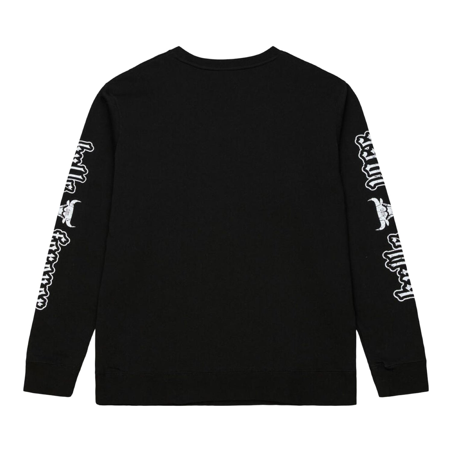Chicago Bulls Mitchell & Ness Team Play Old English Crewneck Sweatshirt in Black - Back View