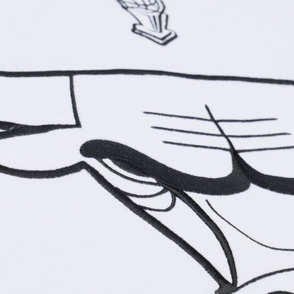 Chicago Bulls Mitchell & Ness Arctic White Crewneck Sweatshirt in White and Black - Back Detail View