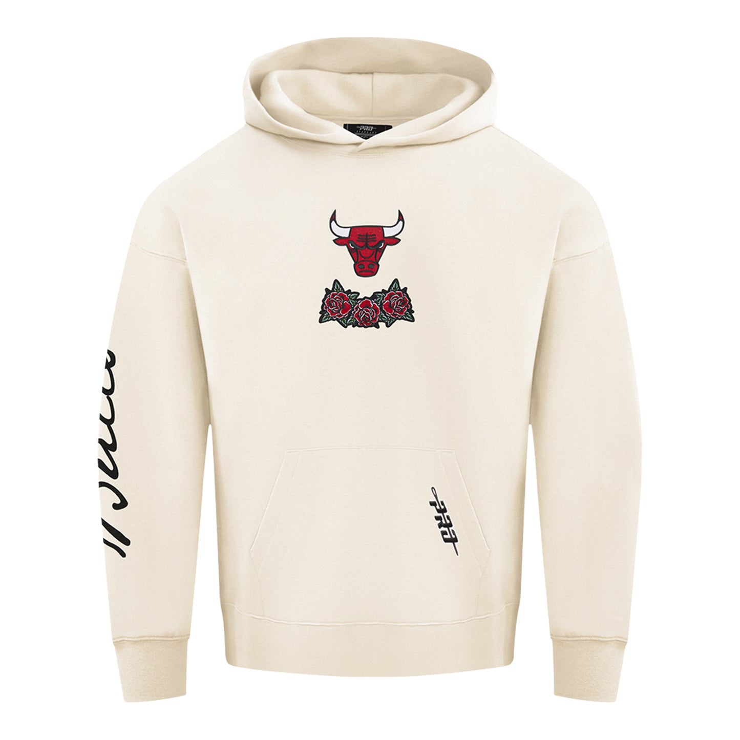 Chicago Bulls Pro Standard Fire And Roses Hooded Sweatshirt in White - Front View