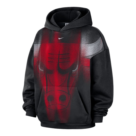 Chicago Bulls Nike 2026 Standard Issue Icon Practice Hoodie in Black - Front View