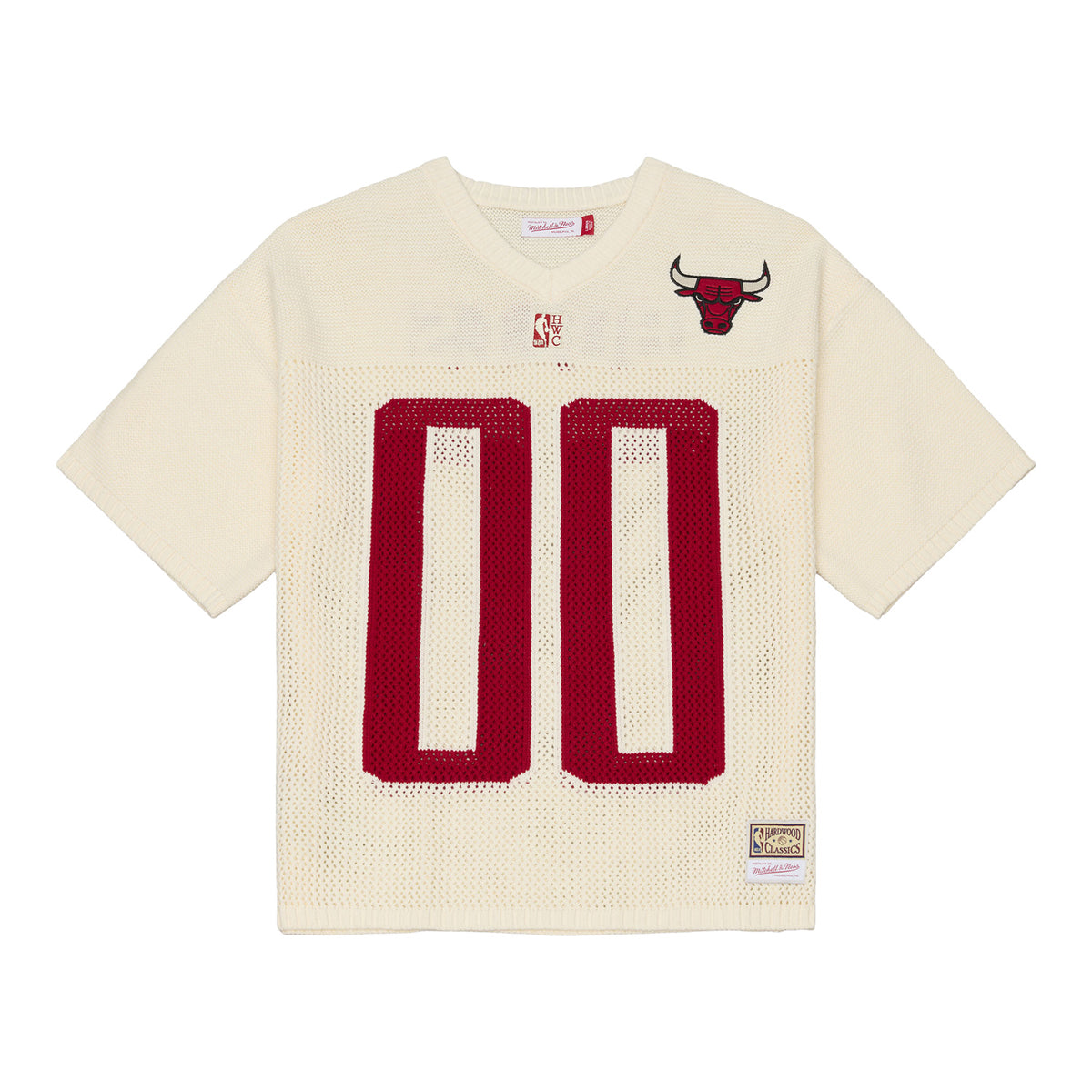 Chicago Bulls Mitchell & Ness Retro Roots Sweater in White - Front View