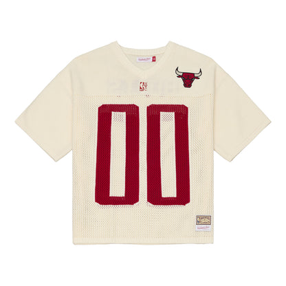Chicago Bulls Mitchell & Ness Retro Roots Sweater in White - Front View