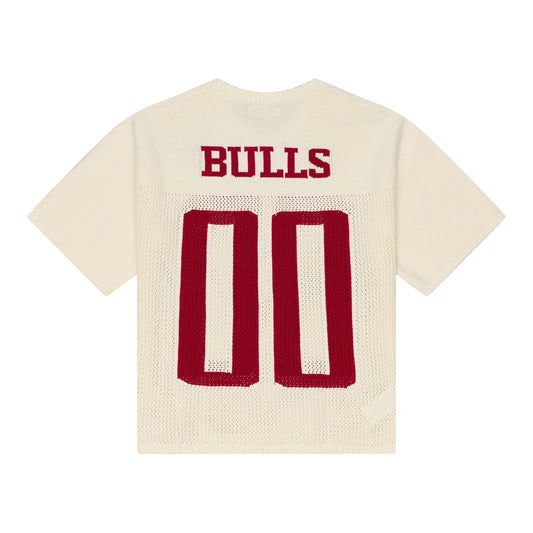 Chicago Bulls Mitchell & Ness Retro Roots Sweater in White - Back View