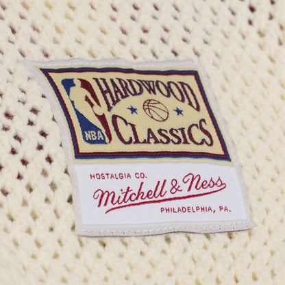 Chicago Bulls Mitchell & Ness Retro Roots Sweater in White - Front Patch View