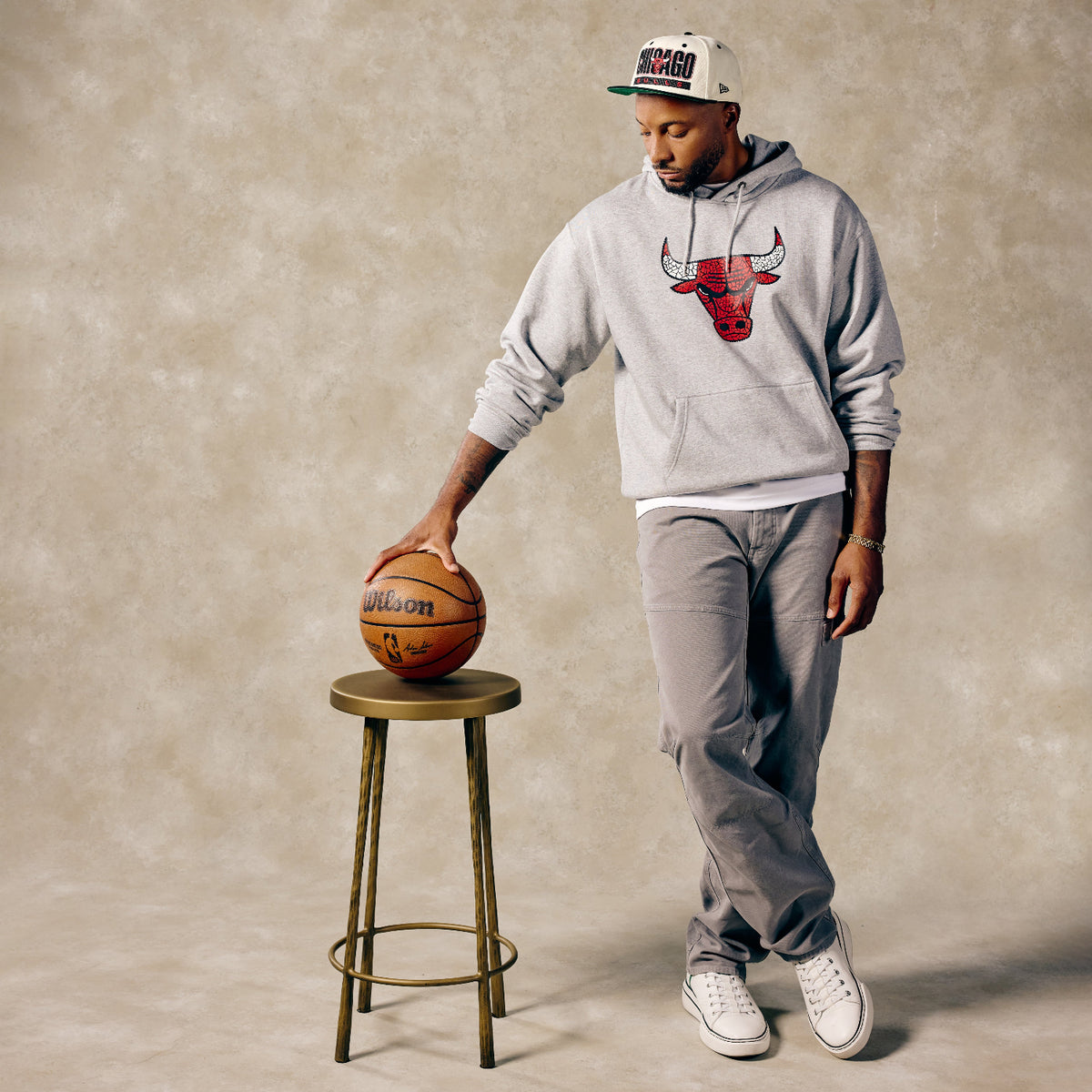 Chicago Bulls 1966 Los Bulls 2026-27 Hoodie in Grey - Front View
