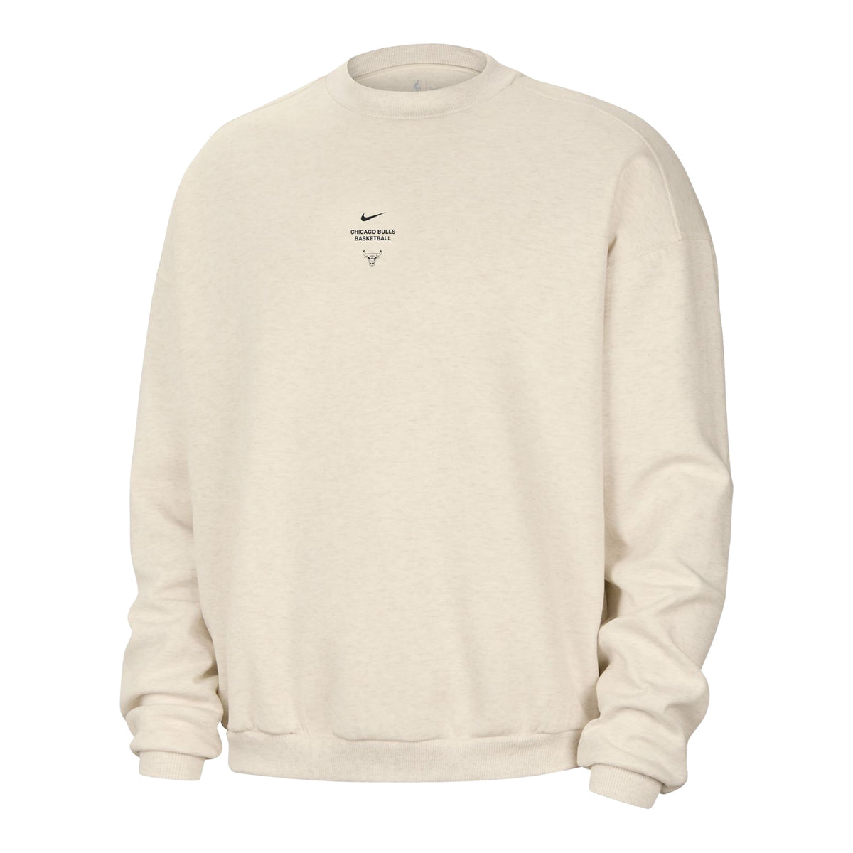 Chicago Bulls Nike 2026 Standard Issue Stretch Crewneck in White - Front View