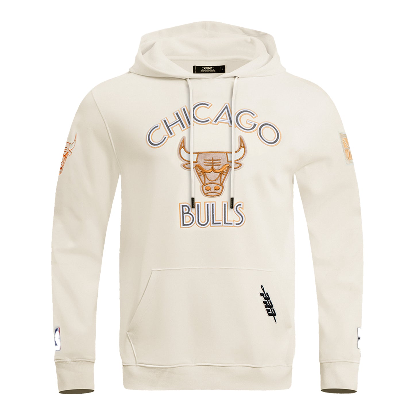 2024-25 CHICAGO BULLS CITY EDITION PRO STANDARD MULTI-LOGO HOODIE IN WHITE - FRONT VIEW