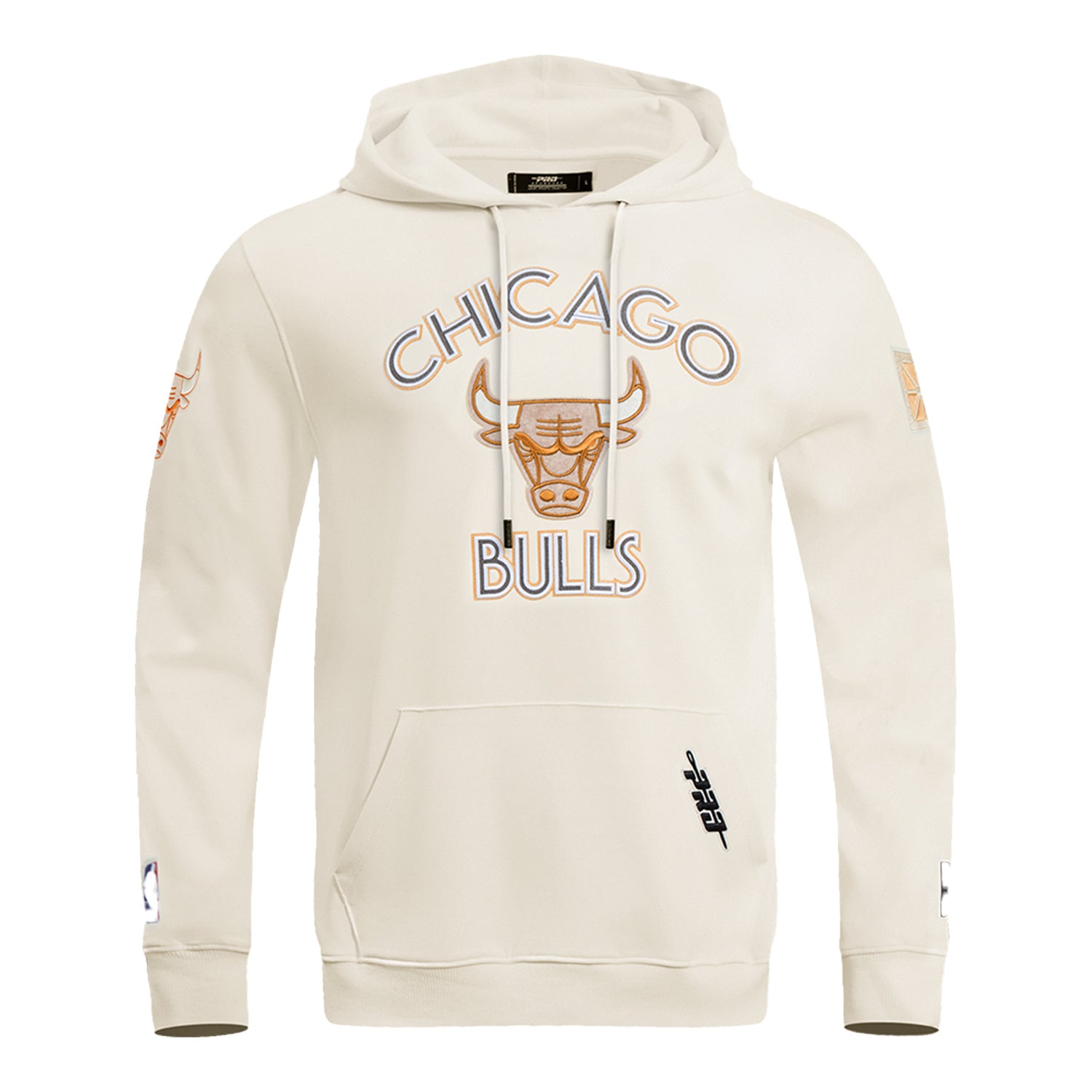 2024-25 CHICAGO BULLS CITY EDITION PRO STANDARD MULTI-LOGO HOODIE IN WHITE - FRONT VIEW