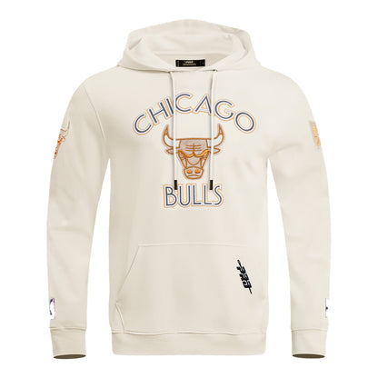 2024-25 CHICAGO BULLS CITY EDITION PRO STANDARD MULTI-LOGO HOODIE IN WHITE - FRONT VIEW