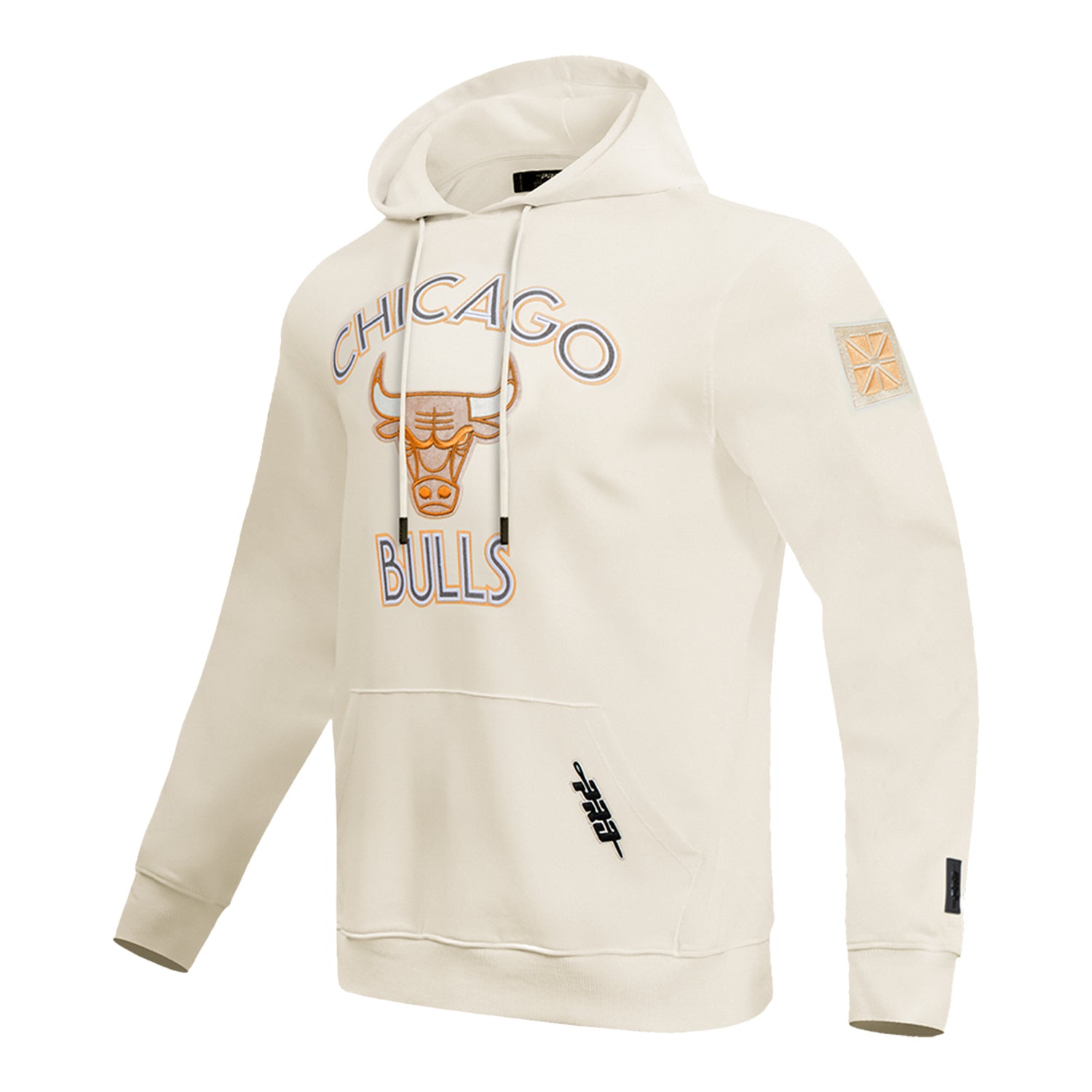 2024-25 CHICAGO BULLS CITY EDITION PRO STANDARD MULTI-LOGO HOODIE IN WHITE - FRONT SIDE VIEW