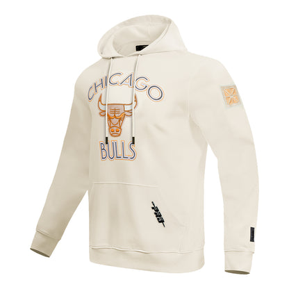 2024-25 CHICAGO BULLS CITY EDITION PRO STANDARD MULTI-LOGO HOODIE IN WHITE - FRONT SIDE VIEW