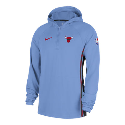 2025-26 City Edition Chicago Bulls Nike Warm-Up Hoodie in Blue - Front View
